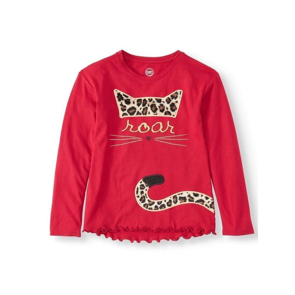 Wonder Nation Cat Long Sleeve Girls Top S 6/6X New